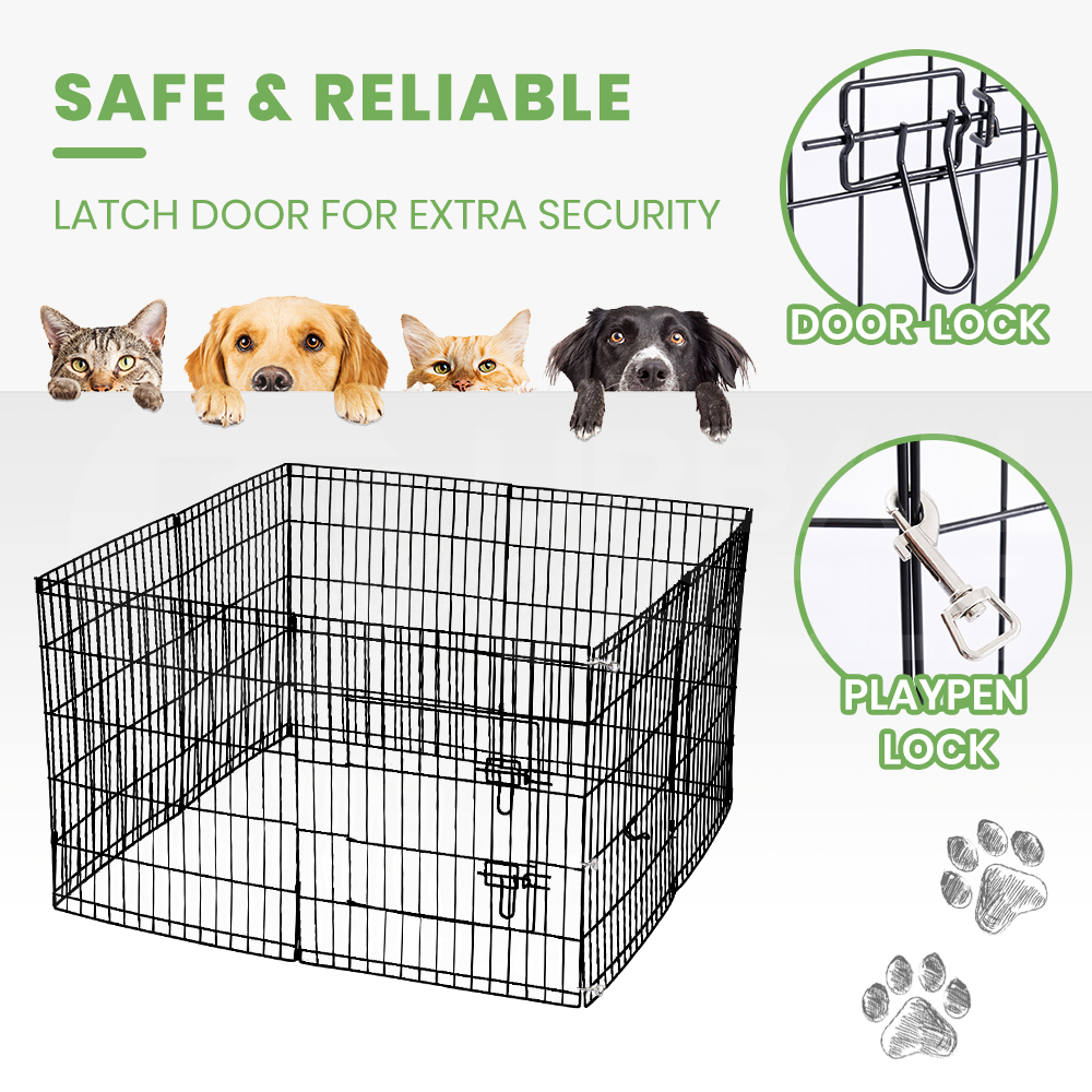 Taily 8 Panel Pet Playpen Dog Puppy Exercise Cage Enclosure Fence Cat Play Pen - Picture 22 of 72
