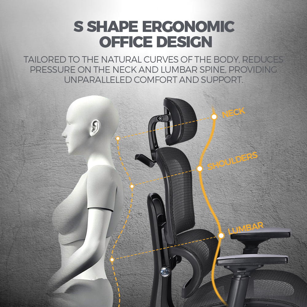 Furb Ergonomic Office Chair w/ Breathable Mesh High Back Computer Chair - Picture 13 of 39