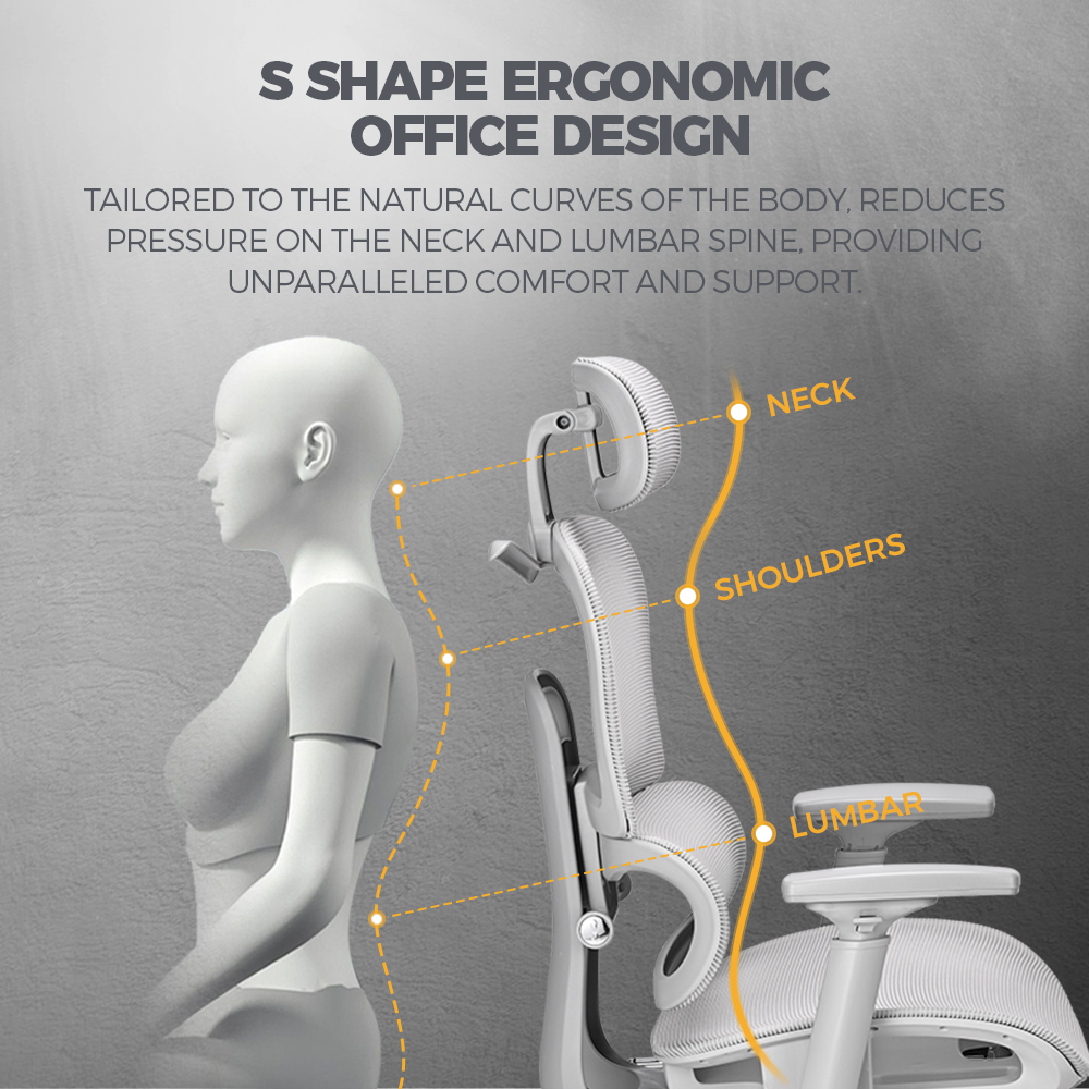 Furb Ergonomic Office Chair w/ Breathable Mesh High Back Computer Chair - Picture 23 of 39
