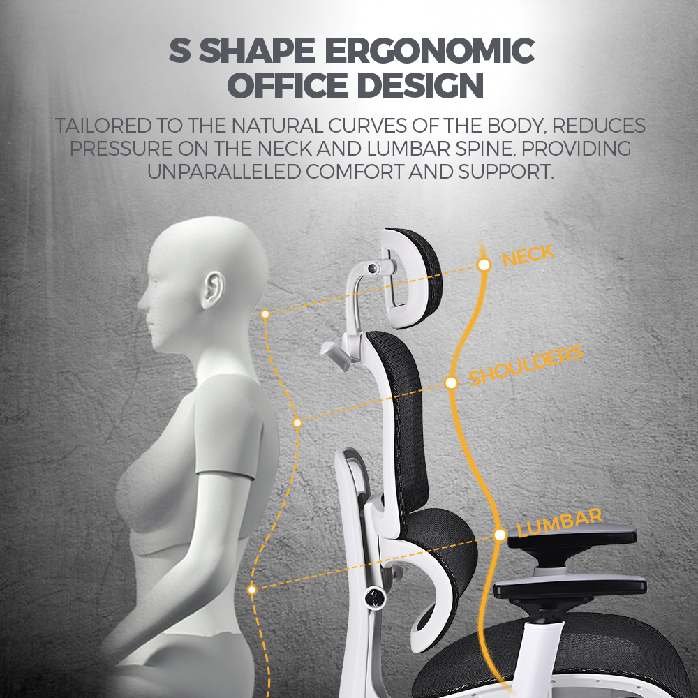 Furb Ergonomic Office Chair w/ Breathable Mesh High Back Computer Chair - Picture 33 of 39
