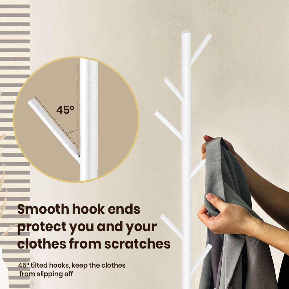 Furb Coat Rack Steel Clothes Stand Tree Hanger Hat Garment Hook Marble