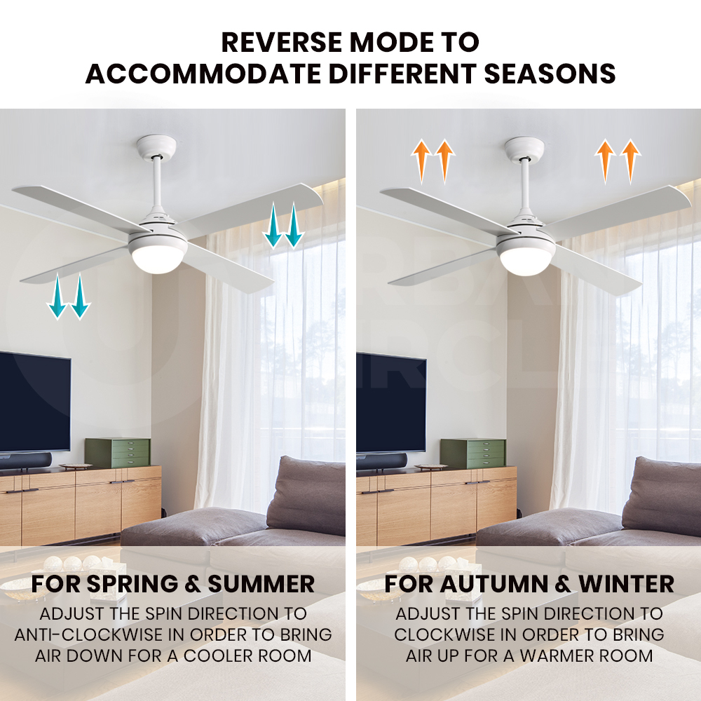 Krear 52" Inch Ceiling Fan Wooden Blades DC Motor Fans Light LED Remote Control - Picture 76 of 312