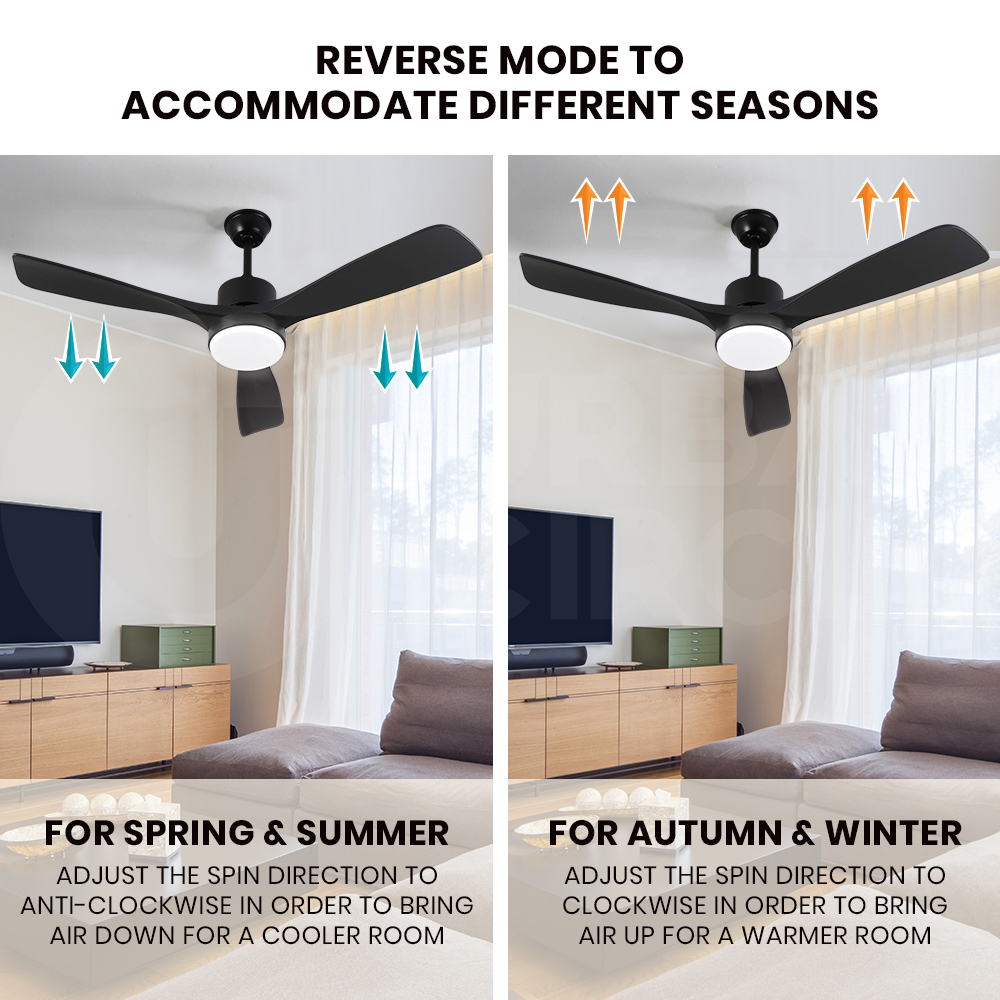 Krear Ceiling Fan With Light Remote Control 52'' DC Wood Blade Strong Wind Timer - Picture 15 of 55