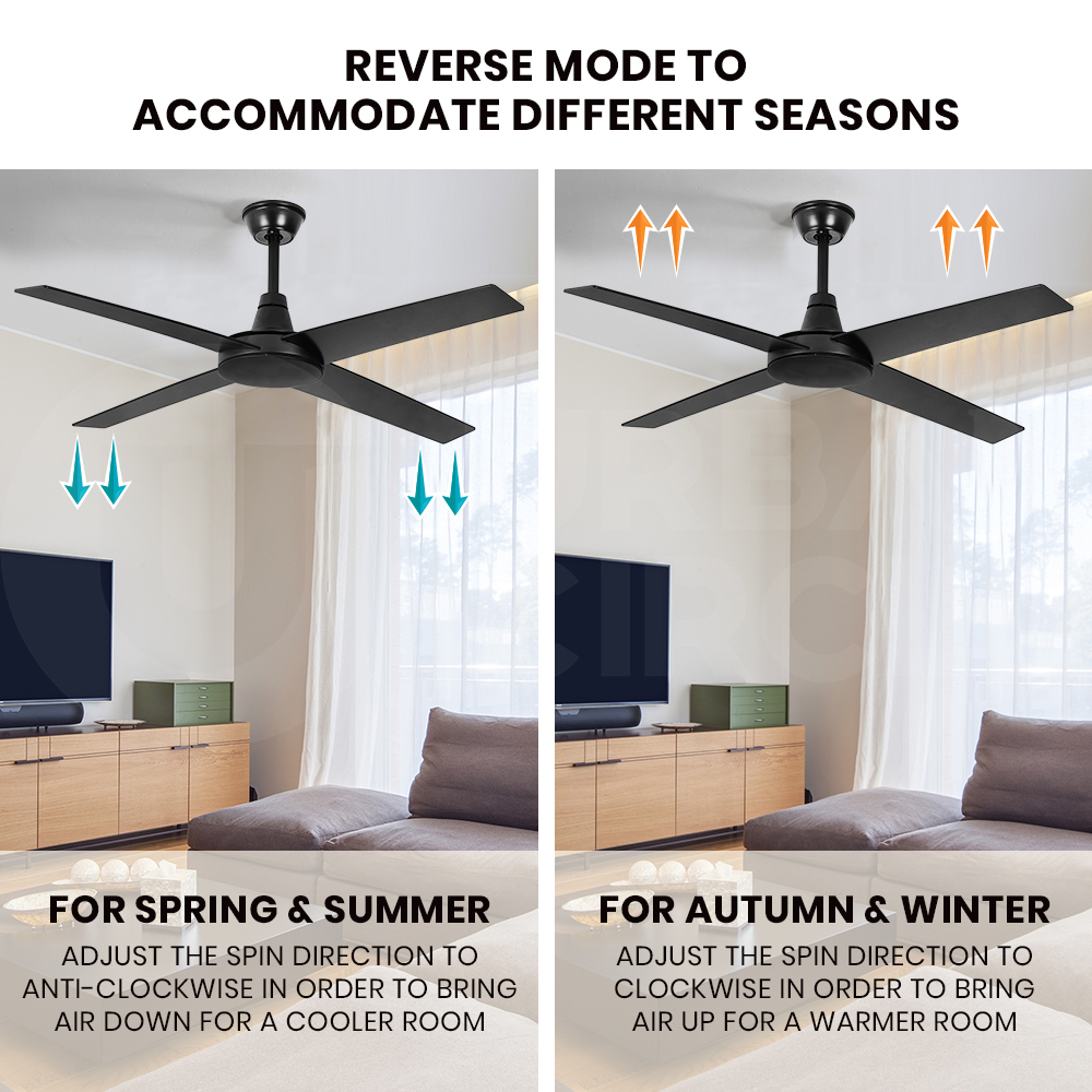 Krear 52'' Ceiling Fan with LED Light Remote Control Fans 4 Wood Blades 1320mm - Picture 59 of 88