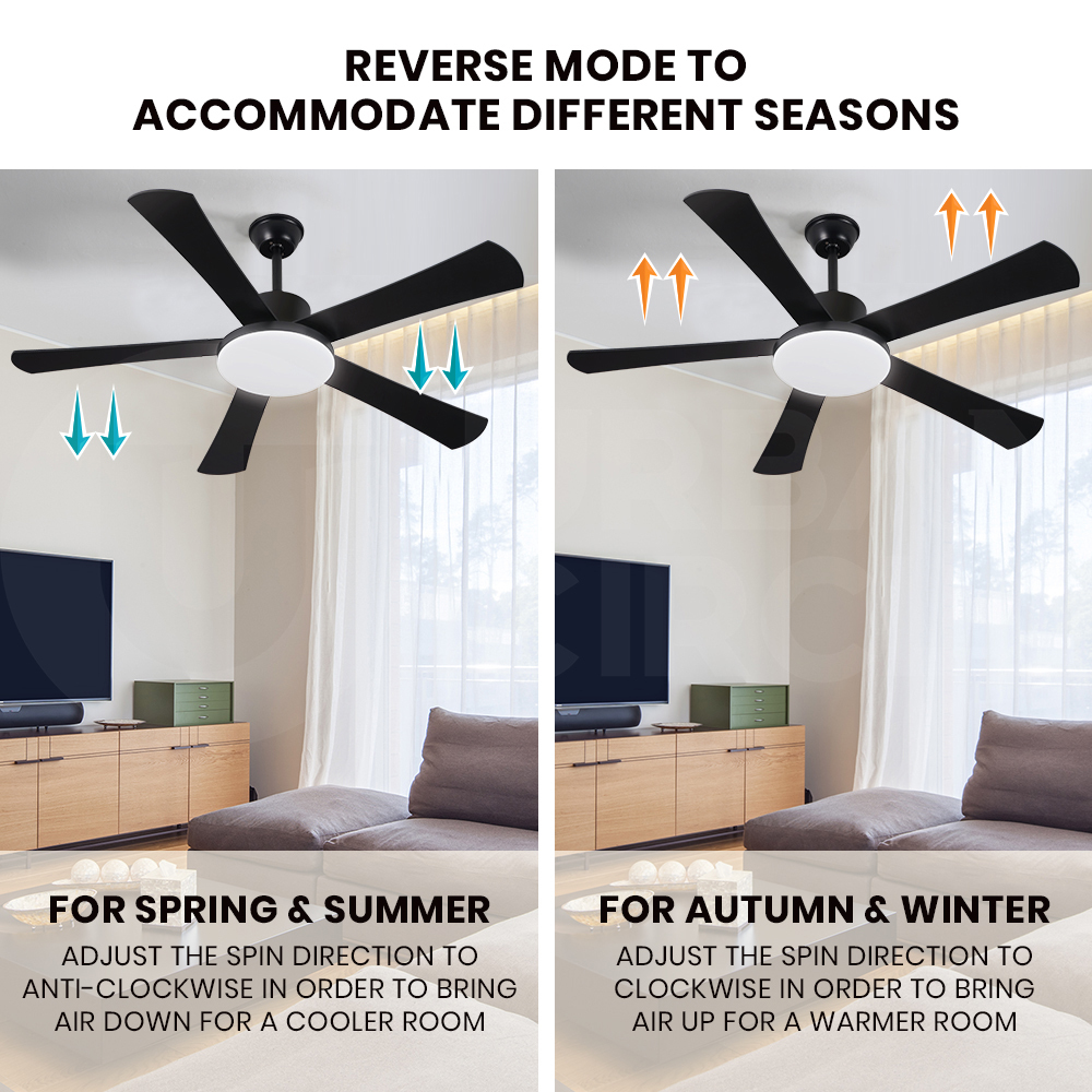 Krear 52" Inch Ceiling Fan Wooden Blades DC Motor Fans Light LED Remote Control - Picture 268 of 312