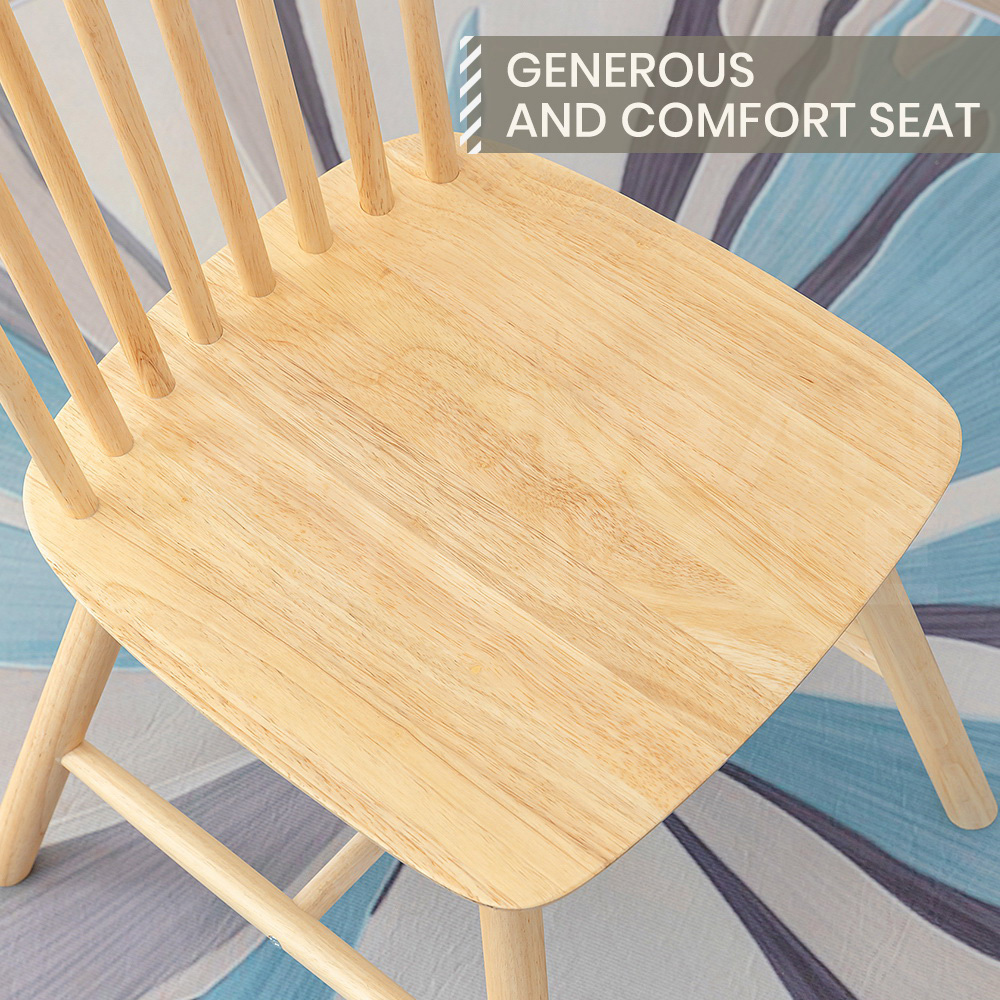 Furb 2x Dining Chairs Rattan Chair Wooden Accent Chair Oak - Picture 22 of 45