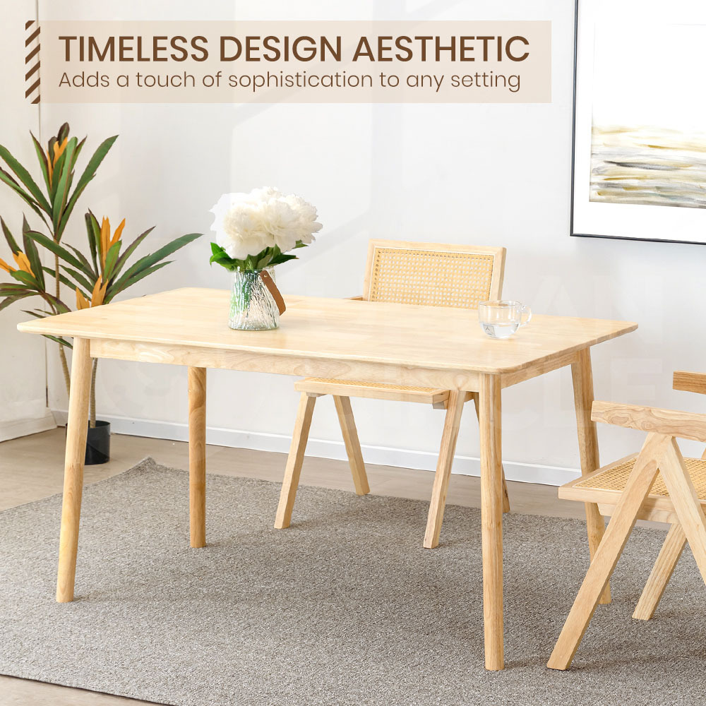 Furb Dining Table Wooden Frame Rectangle Oak 80x80/120x60/140x80/160x80cm - Picture 40 of 60