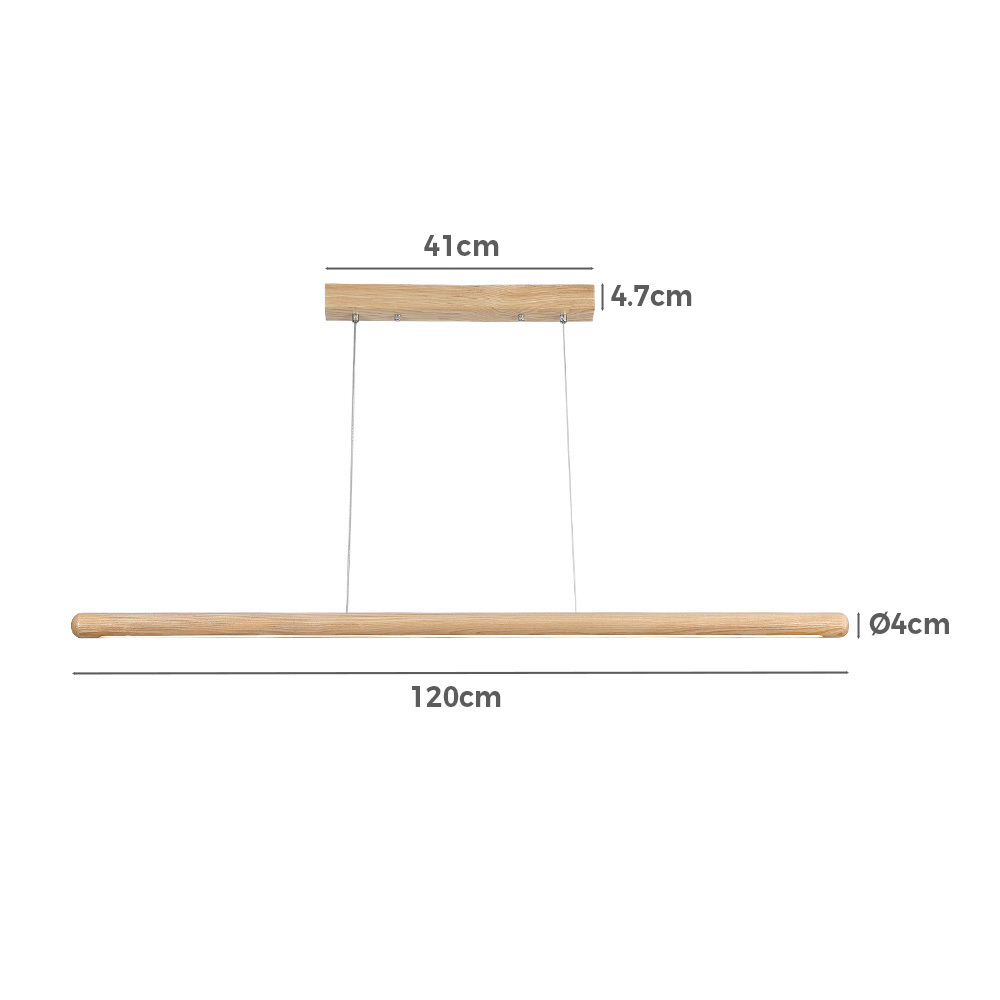 Krear Wooden Pendant Light Solid Wood LED Strips Linear Lighting 1.2M/1.5M/1.8M - Picture 9 of 197