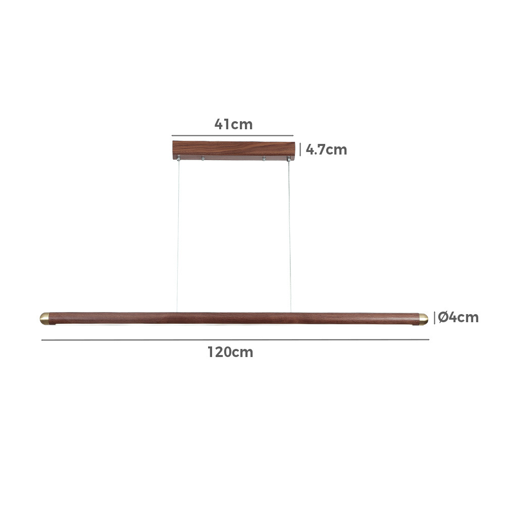 Krear Wooden Pendant Light Solid Wood LED Strips Linear Lighting 1.2M/1.5M/1.8M - Picture 27 of 197