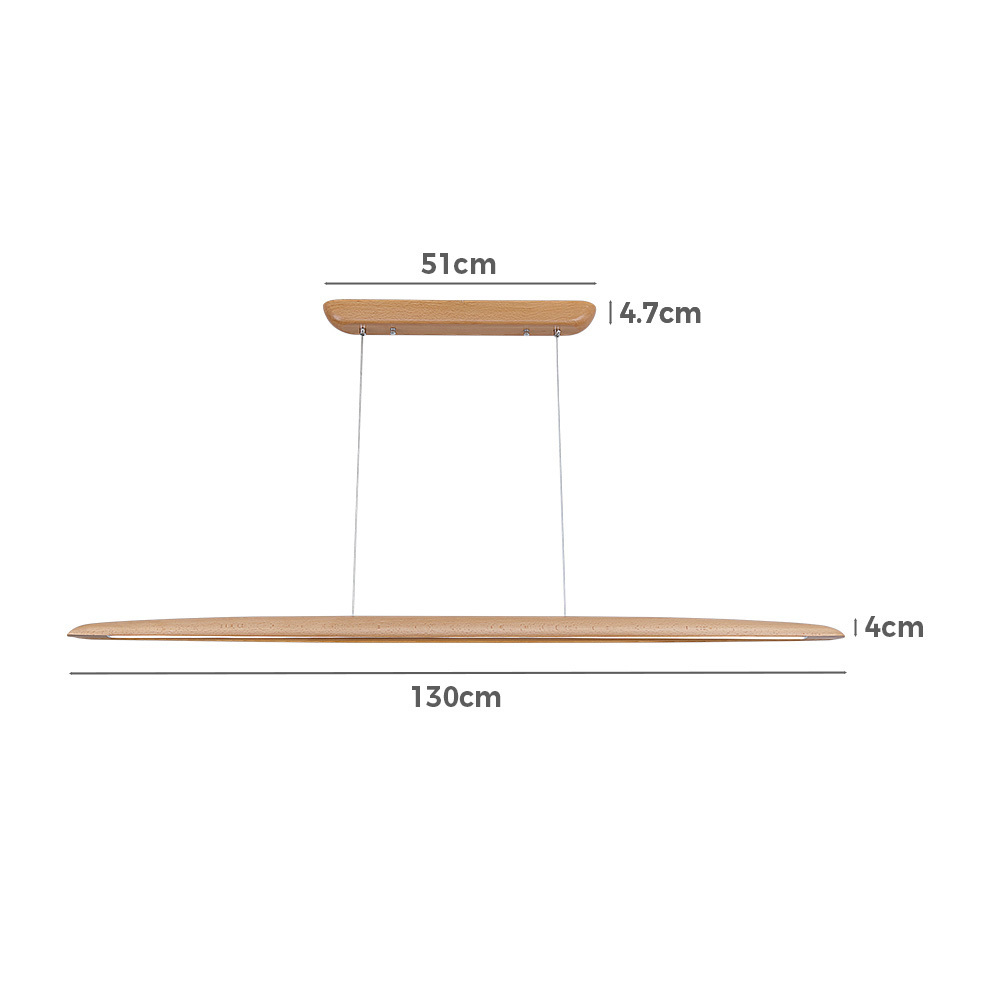 Krear Wooden Pendant Light Solid Wood LED Strips Linear Lighting 1.2M/1.5M/1.8M - Picture 45 of 197
