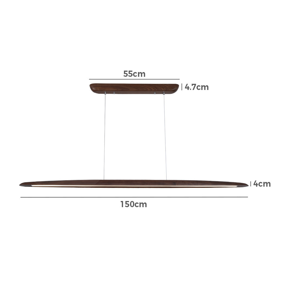 Krear Wooden Pendant Light Solid Wood LED Strips Linear Lighting 1.2M/1.5M/1.8M - Picture 63 of 197