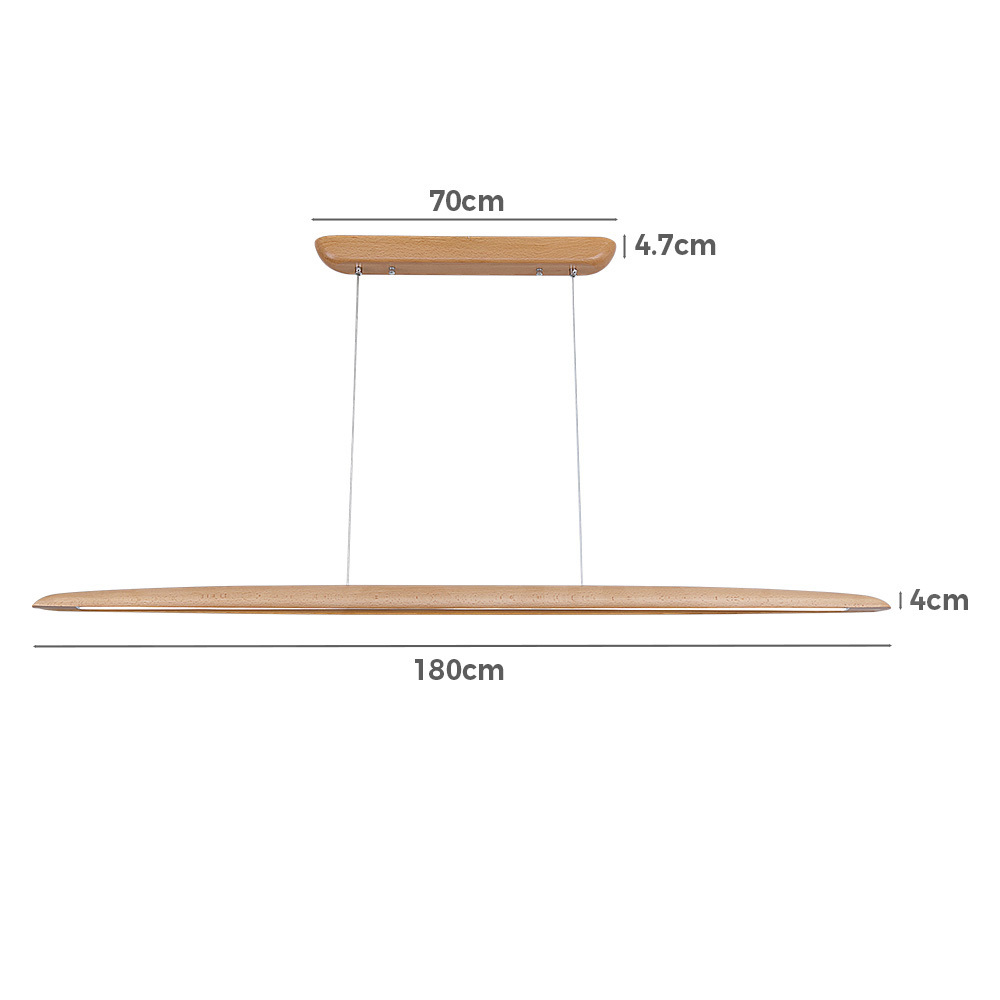 Krear Wooden Pendant Light Solid Wood LED Strips Linear Lighting 1.2M/1.5M/1.8M - Picture 69 of 197