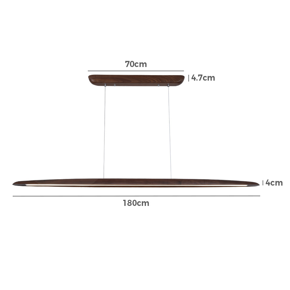 Krear Wooden Pendant Light Solid Wood LED Strips Linear Lighting 1.2M/1.5M/1.8M - Picture 75 of 197