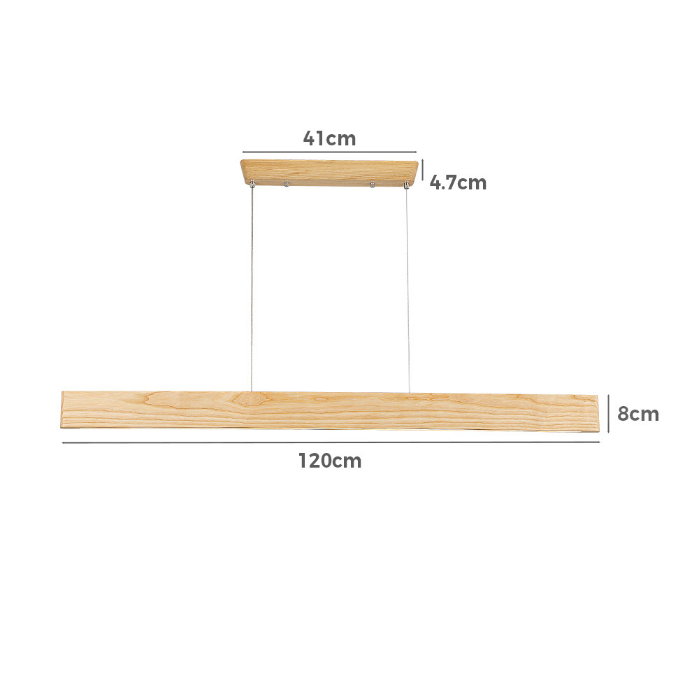 Krear Wooden Pendant Light Solid Wood LED Strips Linear Lighting 1.2M/1.5M/1.8M - Picture 81 of 197