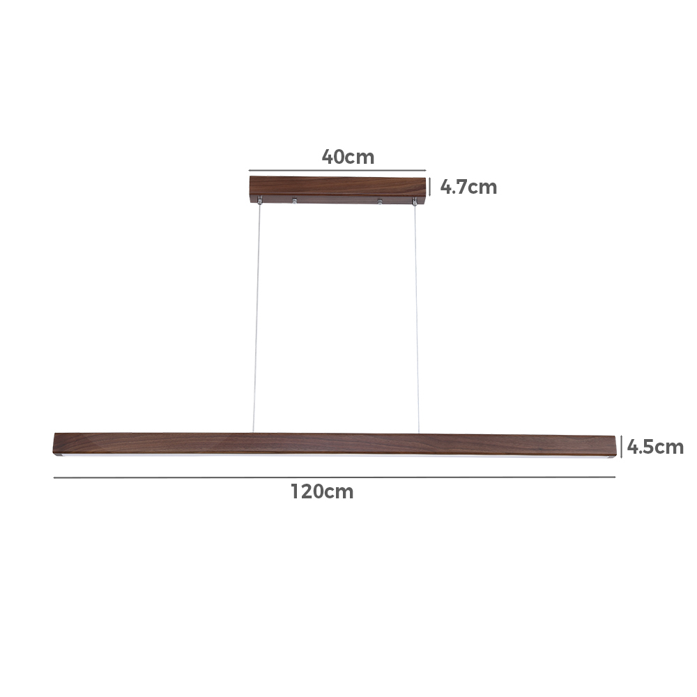 Krear Wooden Pendant Light Solid Wood LED Strips Linear Lighting 1.2M/1.5M/1.8M - Picture 123 of 197