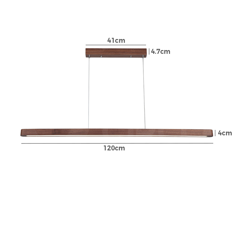 Krear Wooden Pendant Light Solid Wood LED Strips Linear Lighting 1.2M/1.5M/1.8M - Picture 159 of 197