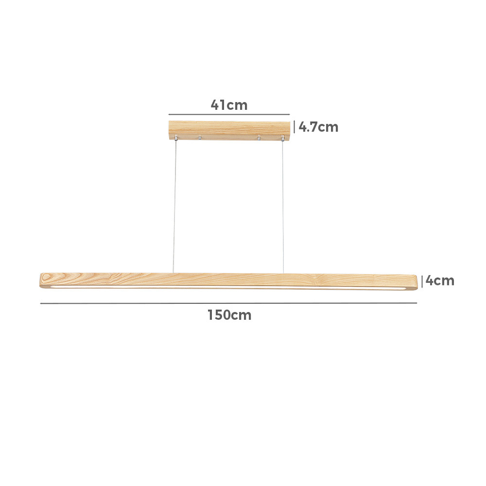 Krear Wooden Pendant Light Solid Wood LED Strips Linear Lighting 1.2M/1.5M/1.8M - Picture 165 of 197