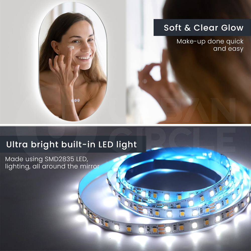 Simplus Modern Wall Bathroom Mirror LED lights Vanity Touch Dimmable Mirrors - Picture 28 of 58