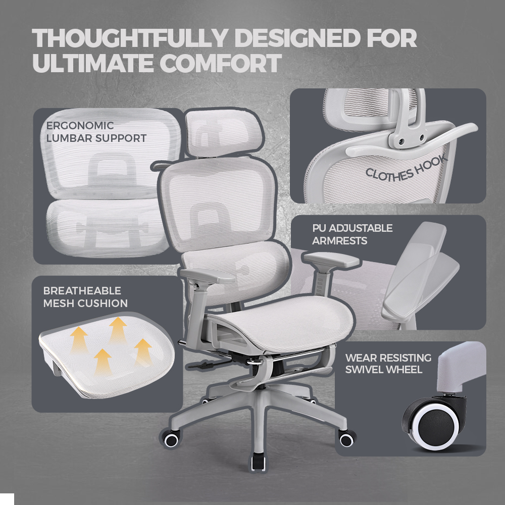 Furb Ergonomic Office Chair w/ Breathable Mesh High Back Computer Chair - Picture 24 of 39