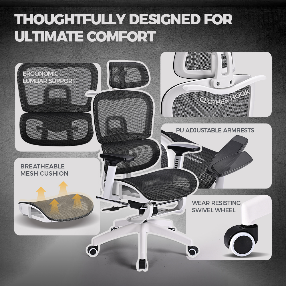 Furb Ergonomic Office Chair w/ Breathable Mesh High Back Computer Chair - Picture 34 of 39