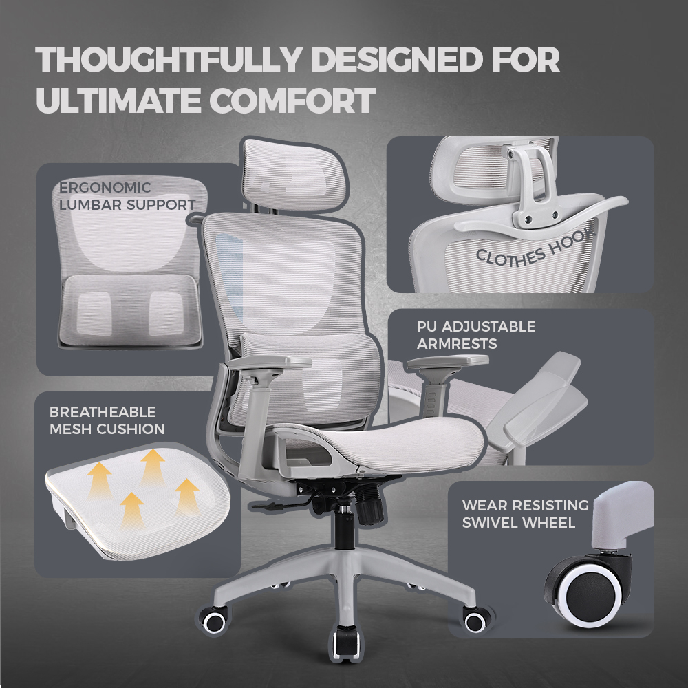 Furb Ergonomic Office Chair Mesh Computer Desk Chair Tilt Mesh Seat - Picture 29 of 36
