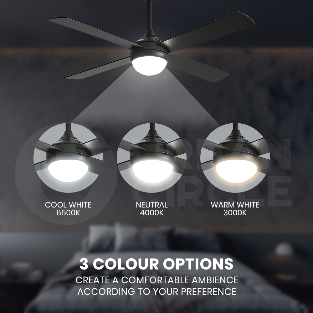 Krear 52" Inch Ceiling Fan Wooden Blades DC Motor Fans Light LED Remote Control - Picture 65 of 312