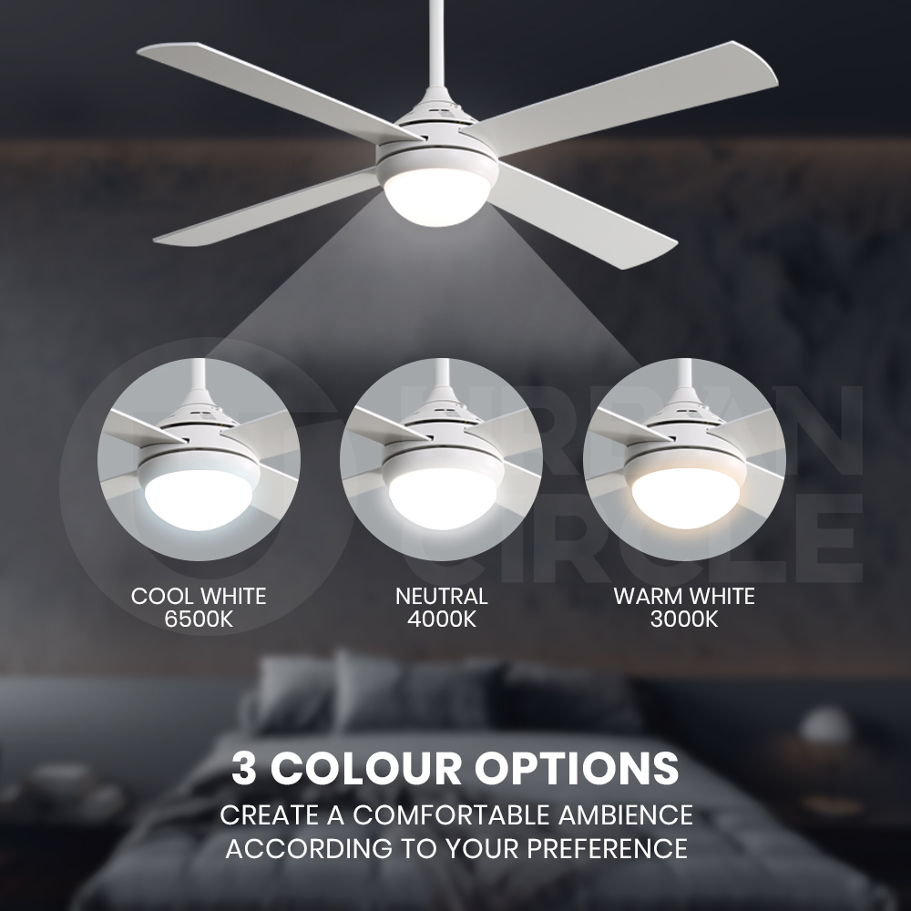 Krear 52" Inch Ceiling Fan Wooden Blades DC Motor Fans Light LED Remote Control - Picture 77 of 312