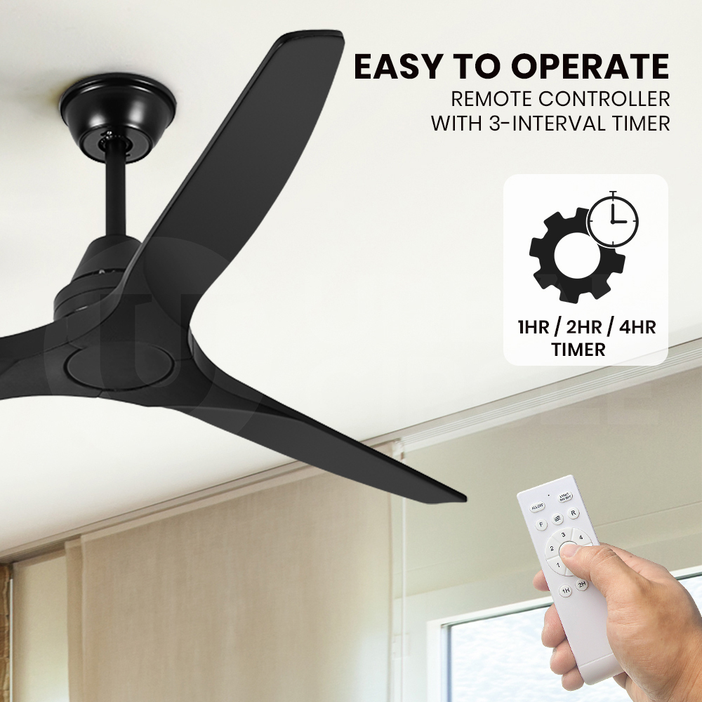 Krear 52" Inch Ceiling Fan Wooden Blades DC Motor Fans Light LED Remote Control - Picture 173 of 312