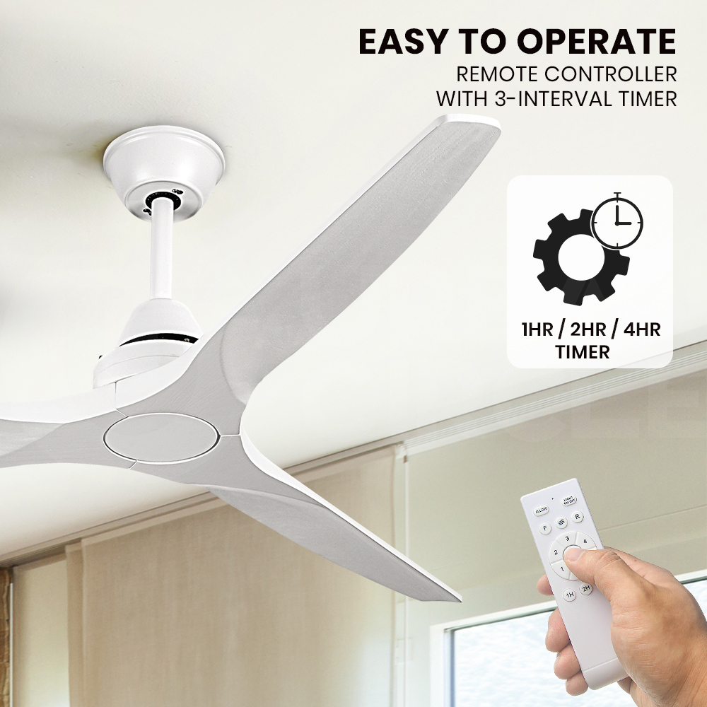 Krear 52" Inch Ceiling Fan Wooden Blades DC Motor Fans Light LED Remote Control - Picture 185 of 312