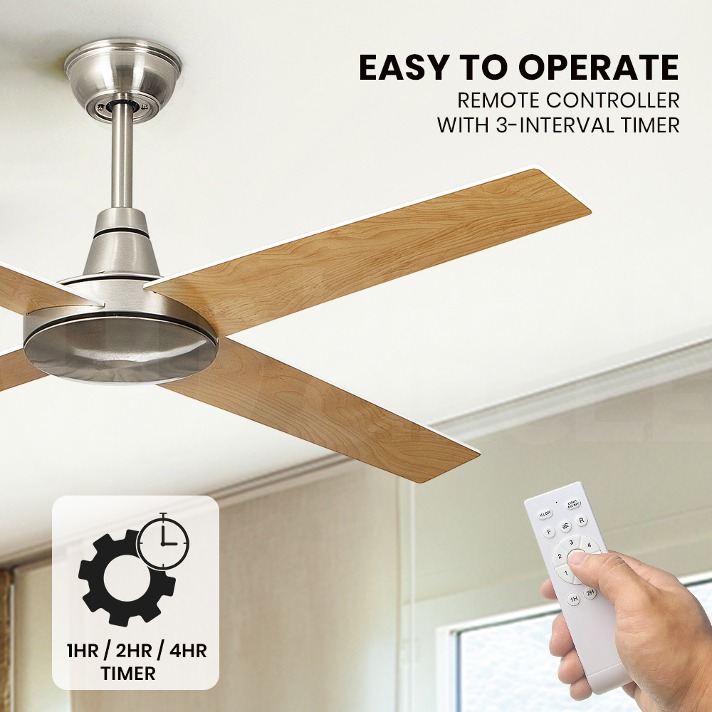 Krear 52'' Ceiling Fan with LED Light Remote Control Fans 4 Wood Blades 1320mm - Picture 71 of 88