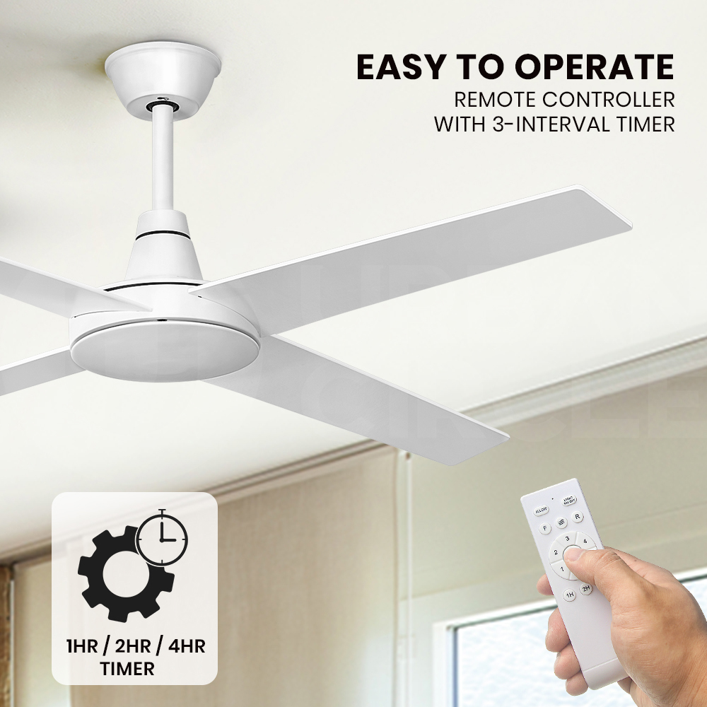 Krear 52'' Ceiling Fan with LED Light Remote Control Fans 4 Wood Blades 1320mm - Picture 82 of 88