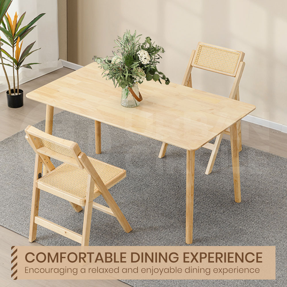 Furb Dining Table Wooden Frame Rectangle Oak 80x80/120x60/140x80/160x80cm - Picture 29 of 60