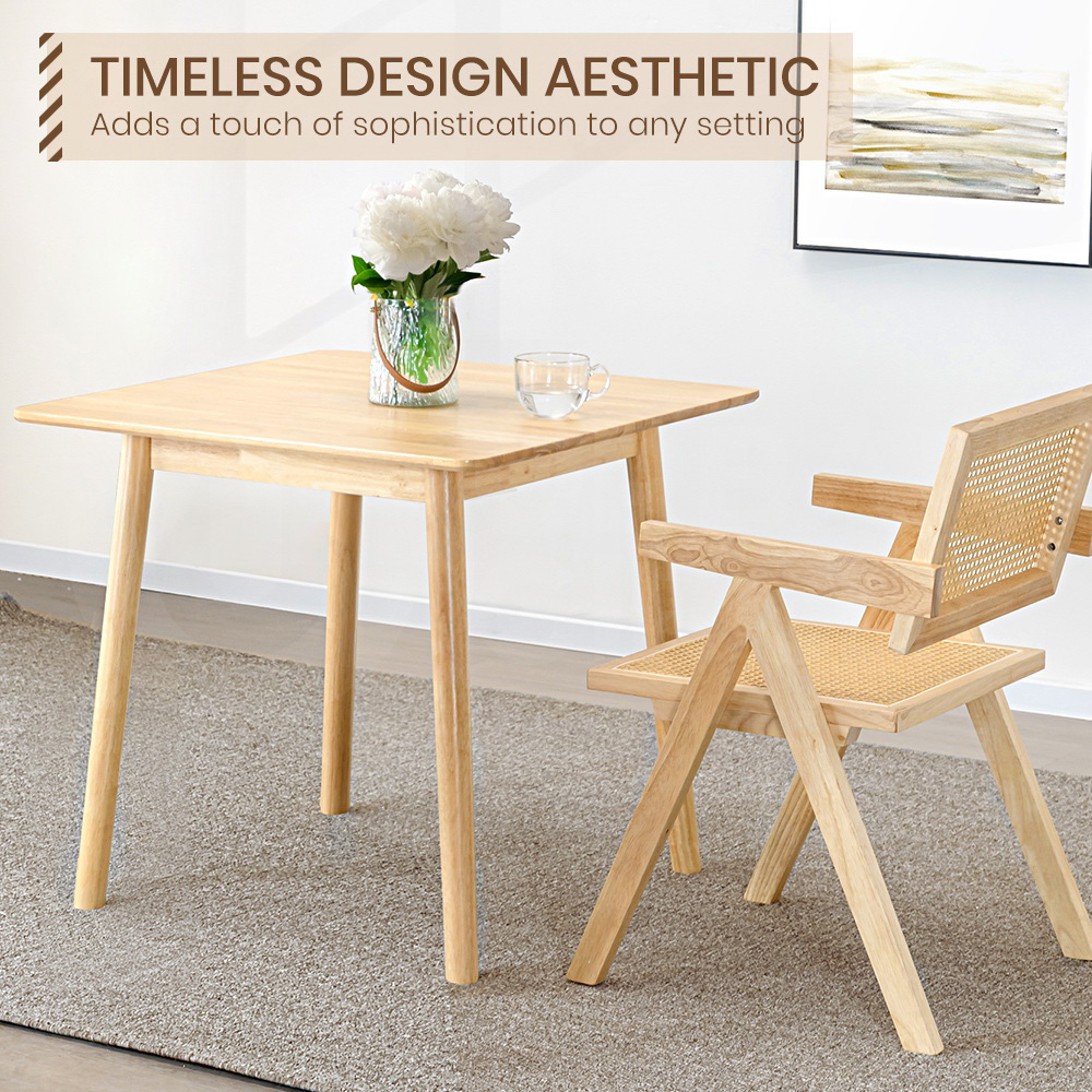 Furb Dining Table Wooden Frame Rectangle Oak 80x80/120x60/140x80/160x80cm - Picture 53 of 60