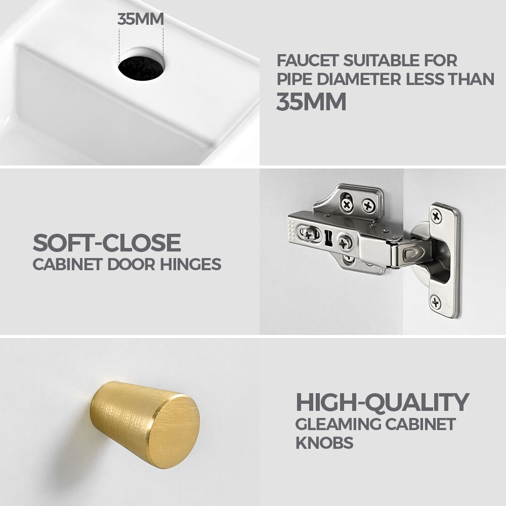 Simplus Bathroom Vanity Unit Sink With Ceramic Basin Cabinet Storage Wall Hung - Picture 46 of 80