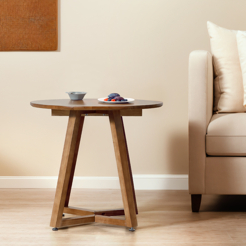 Furb Round Coffee Table Wooden End Table Side Table for Home Living Room 60/80CM - Picture 27 of 55