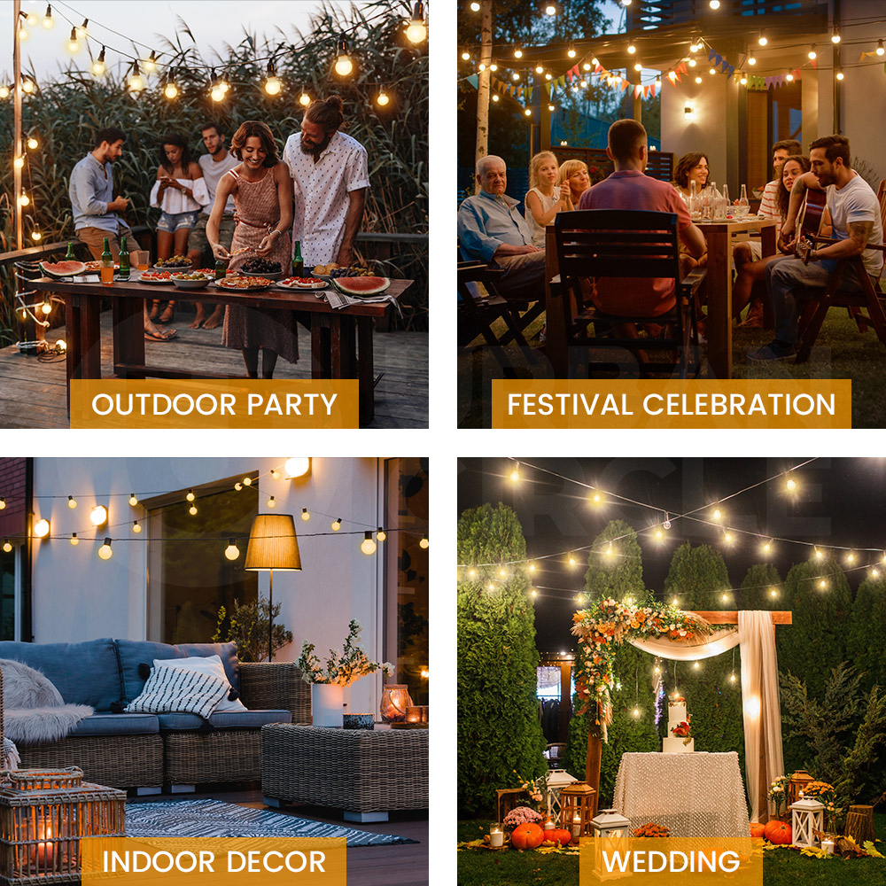 Groverdi 20M-100M Festoon Lights LED String Light Christmas Wedding Waterproof - Picture 26 of 110