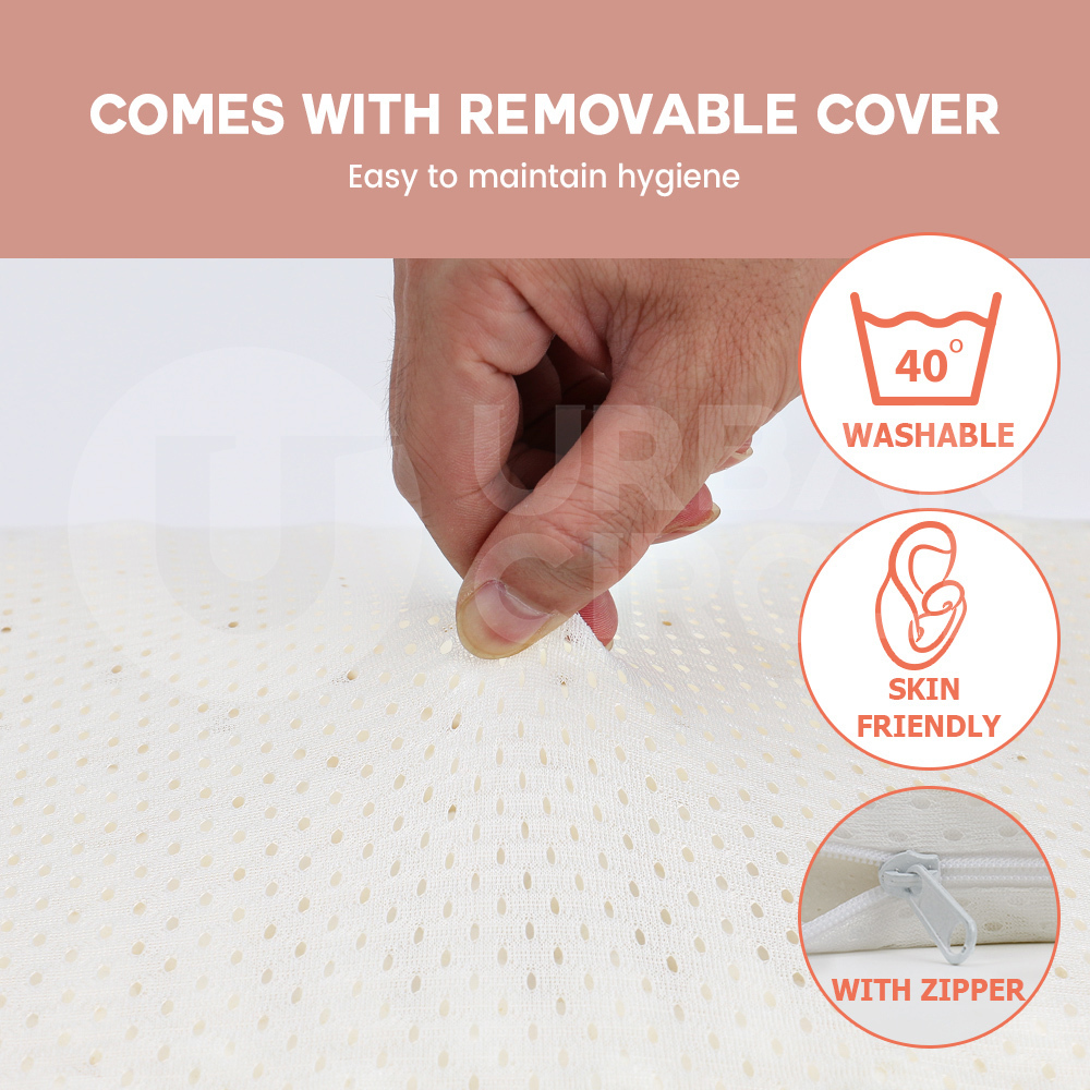 Mona Bedding 2x Natural Latex Pillow w Cover Medium Feel Standard 3 Zone Contour - Picture 11 of 48