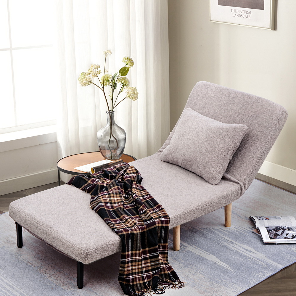 Furb Sofa Bed Lounge Chair Sherpa Fabric Folding Recliner Single/Double Seat - Picture 94 of 99