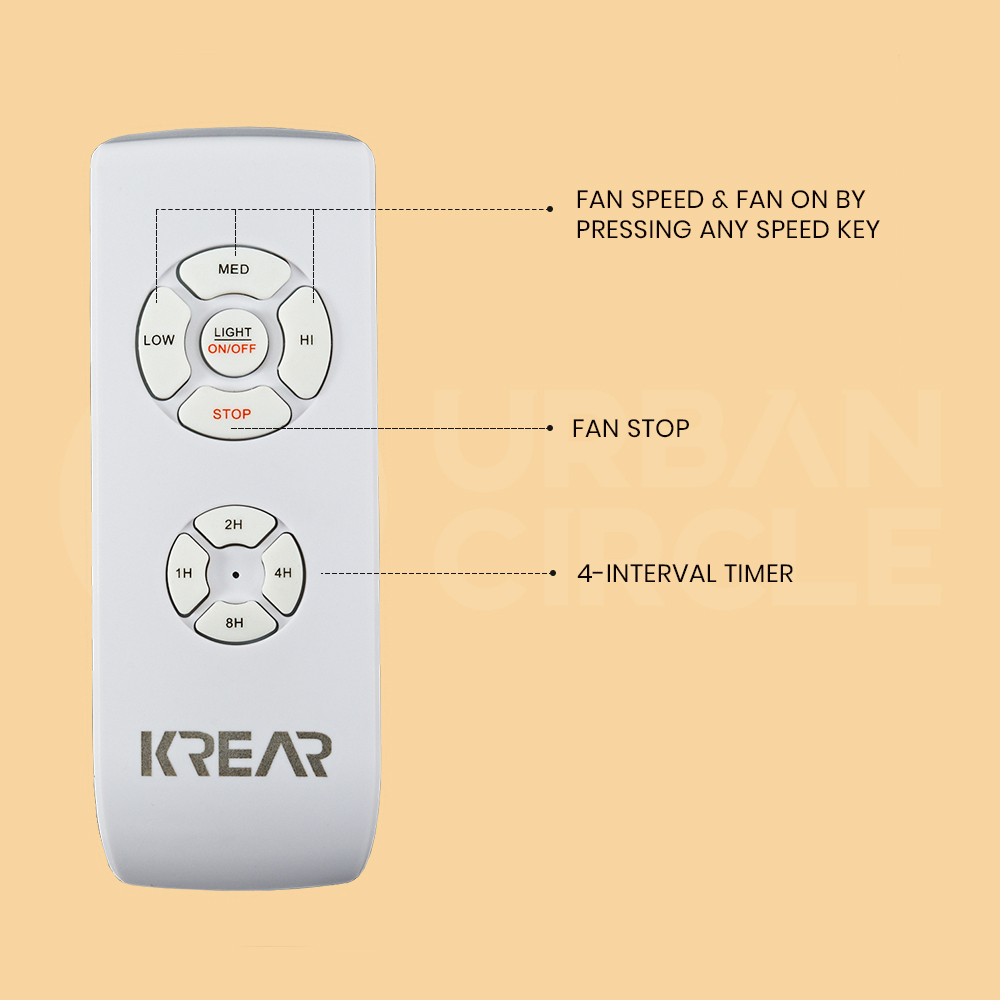 Krear 52" Inch Ceiling Fan Wooden Blades DC Motor Fans Light LED Remote Control - Picture 18 of 312