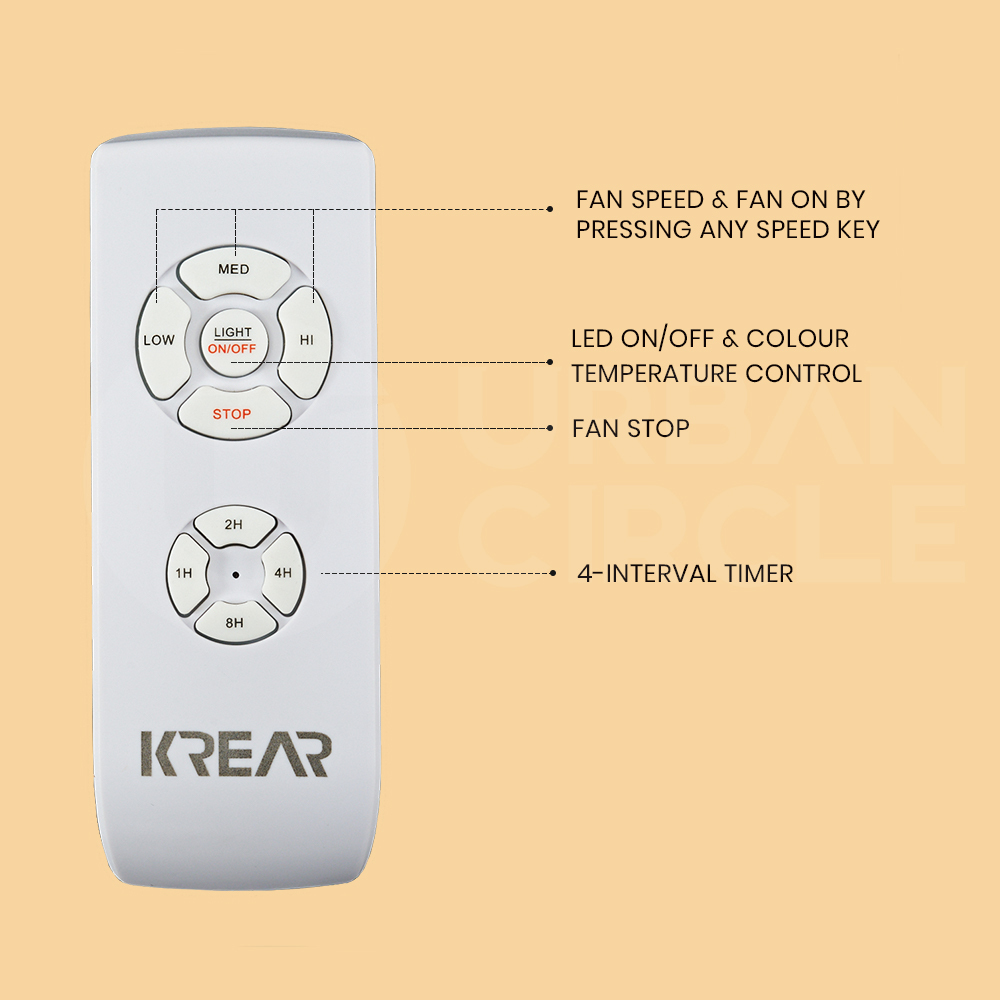 Krear 52" Inch Ceiling Fan Wooden Blades DC Motor Fans Light LED Remote Control - Picture 54 of 312