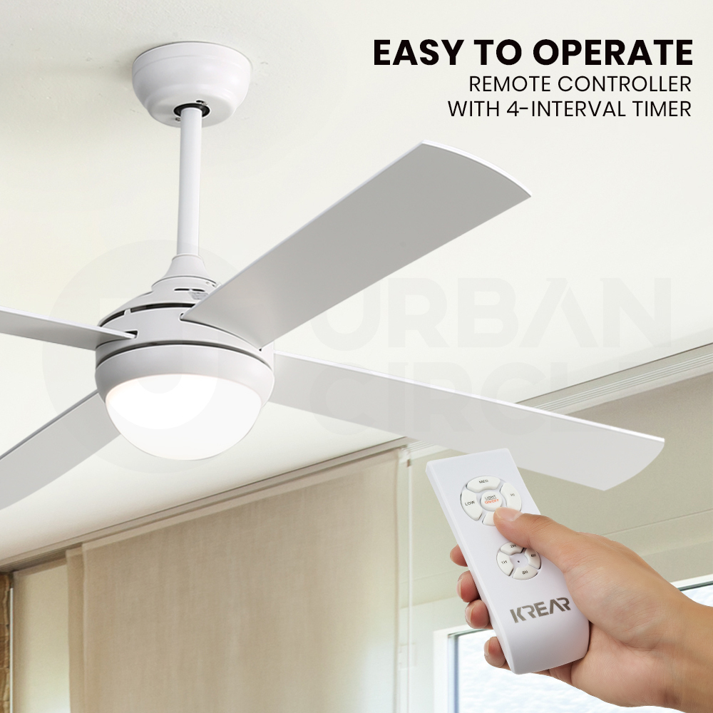 Krear 52" Inch Ceiling Fan Wooden Blades DC Motor Fans Light LED Remote Control - Picture 78 of 312