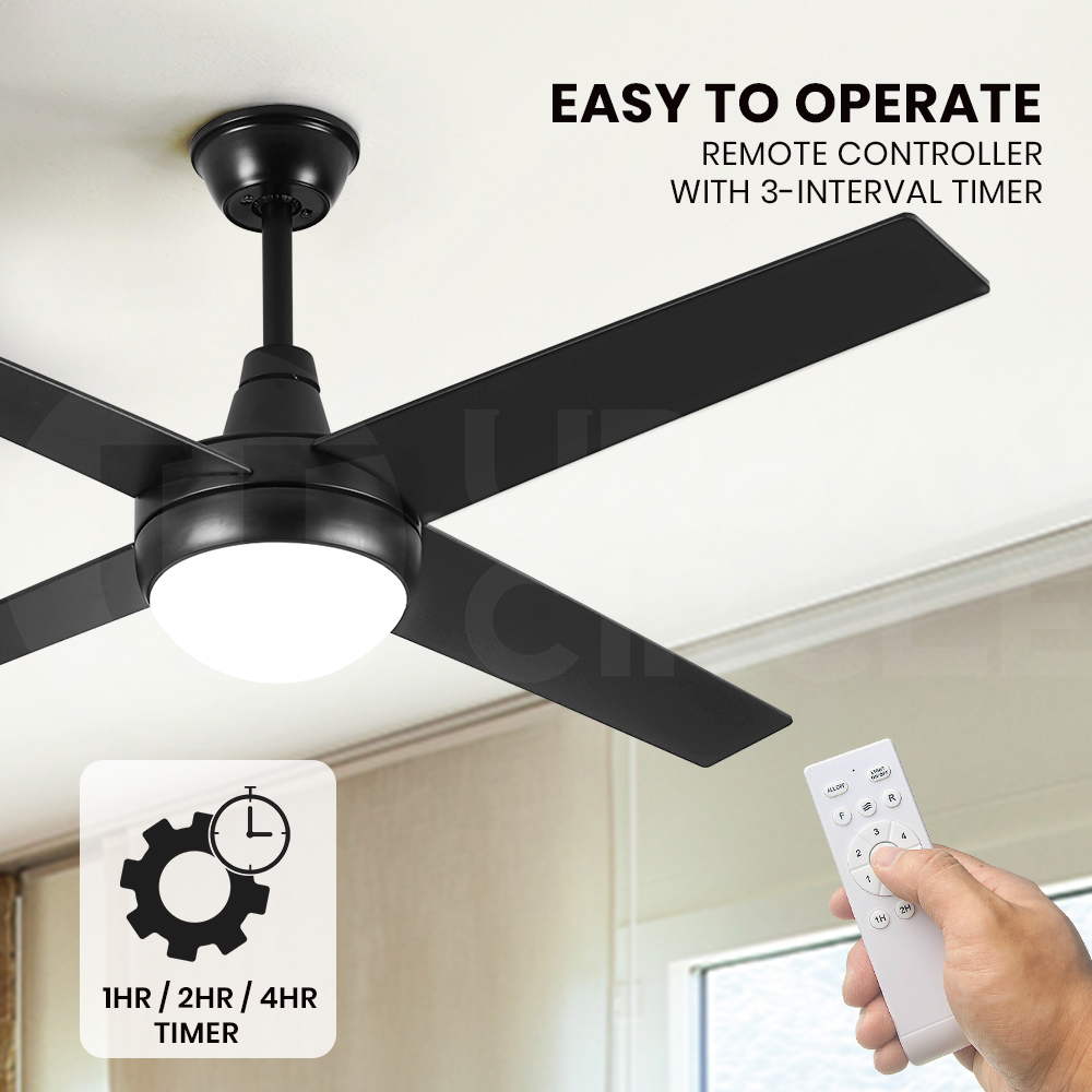 Krear 52'' Ceiling Fan with LED Light Remote Control Fans 4 Wood Blades 1320mm - Picture 17 of 88