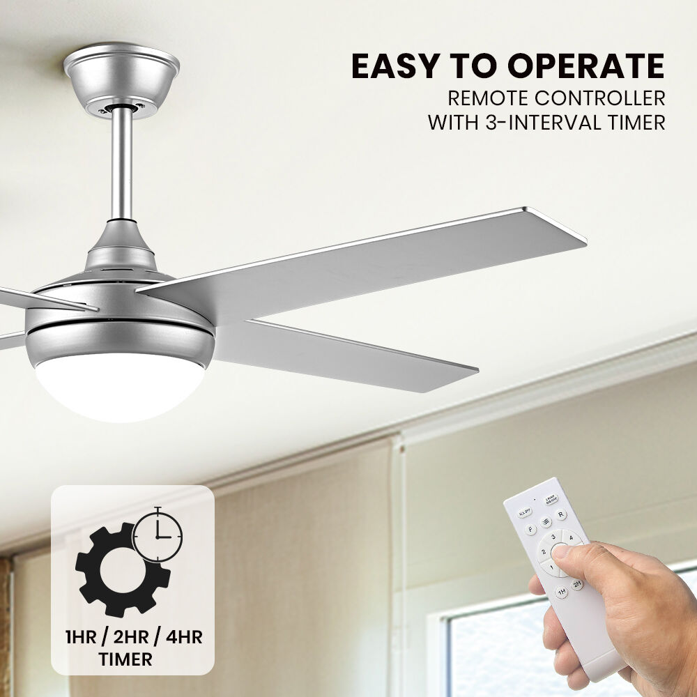 Krear 52'' Ceiling Fan with LED Light Remote Control Fans 4 Wood Blades 1320mm - Picture 28 of 88