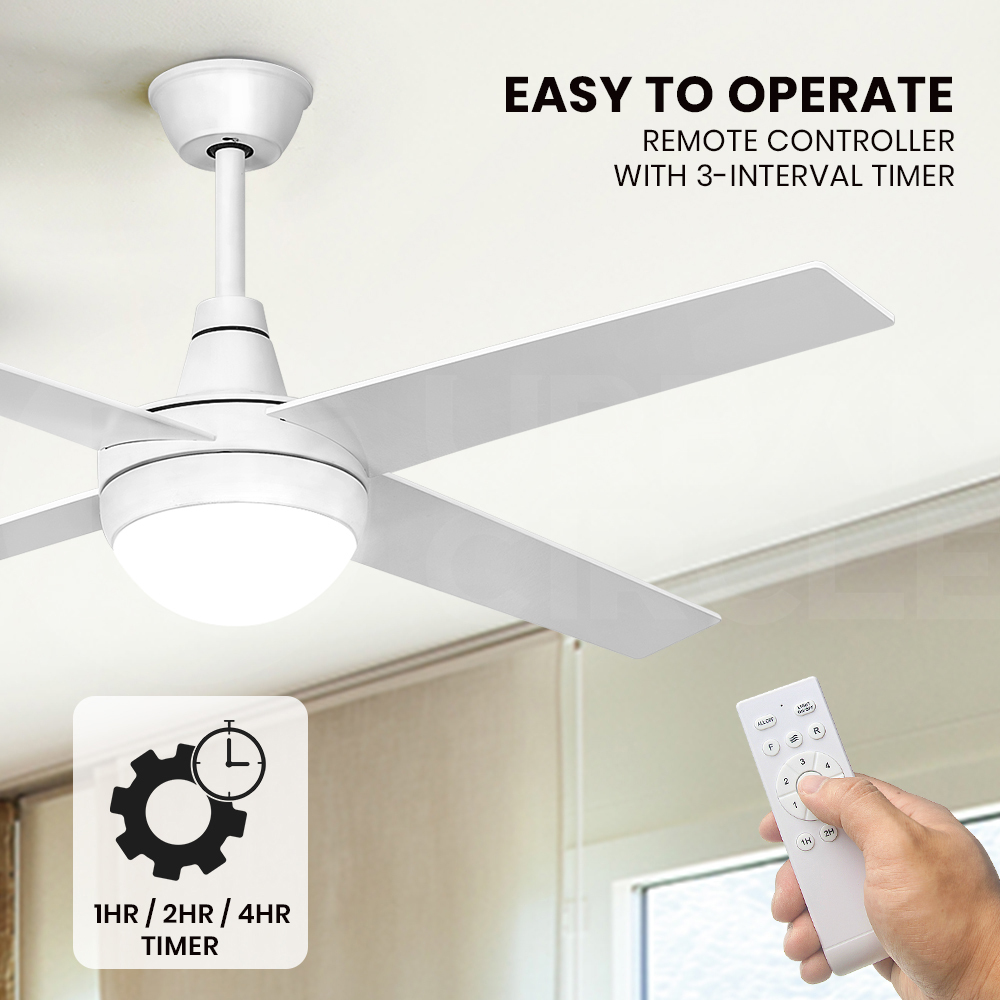 Krear 52'' Ceiling Fan with LED Light Remote Control Fans 4 Wood Blades 1320mm - Picture 50 of 88