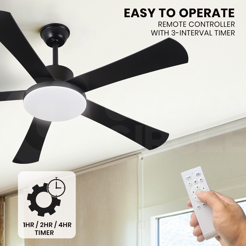 Krear 52" Inch Ceiling Fan Wooden Blades DC Motor Fans Light LED Remote Control - Picture 270 of 312