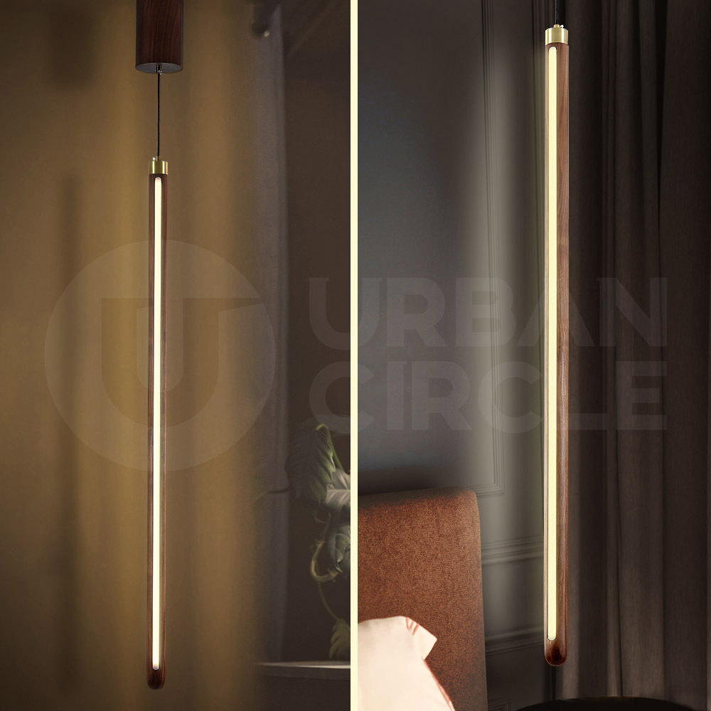 Krear Wooden Pendant Light Solid Wood LED Strips Linear Lighting 1.2M/1.5M/1.8M - Picture 197 of 197