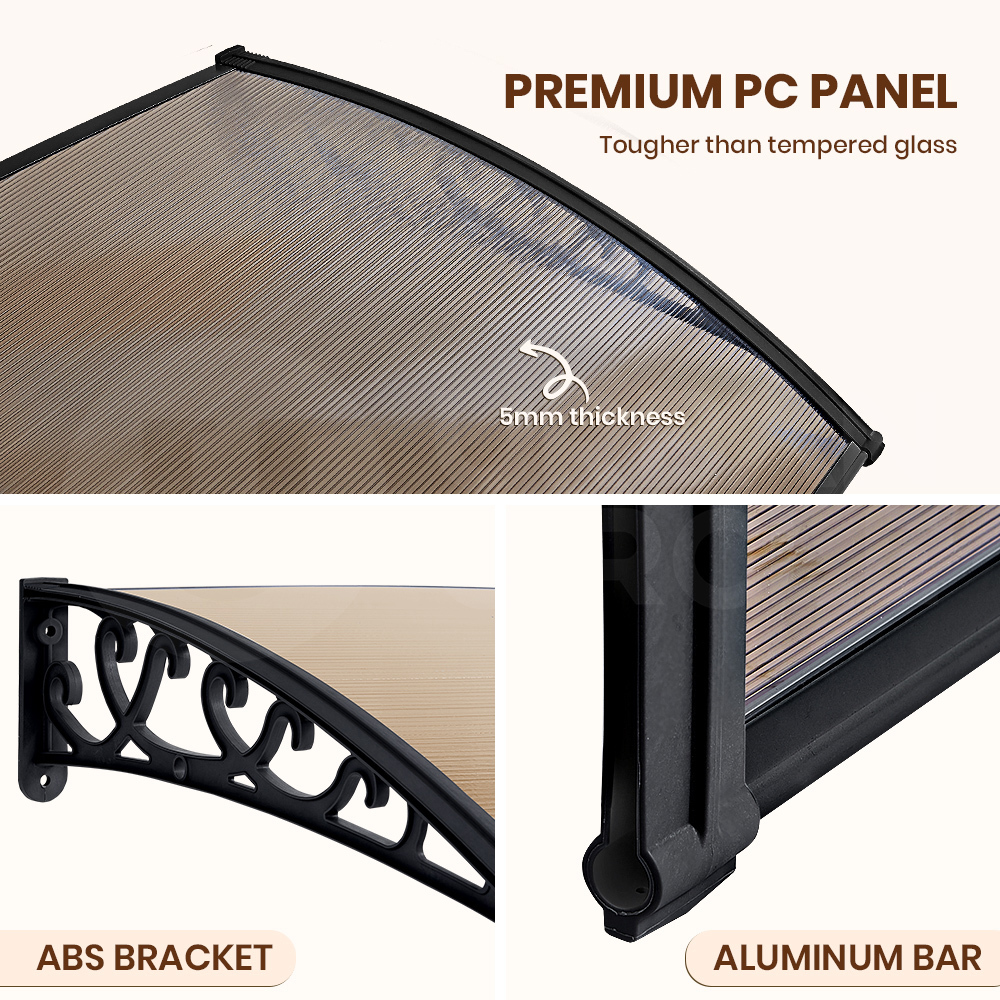 Groverdi Window Door Awning Outdoor Canopy Patio Rain Shield Cover DIY 1M-3M - Picture 27 of 163