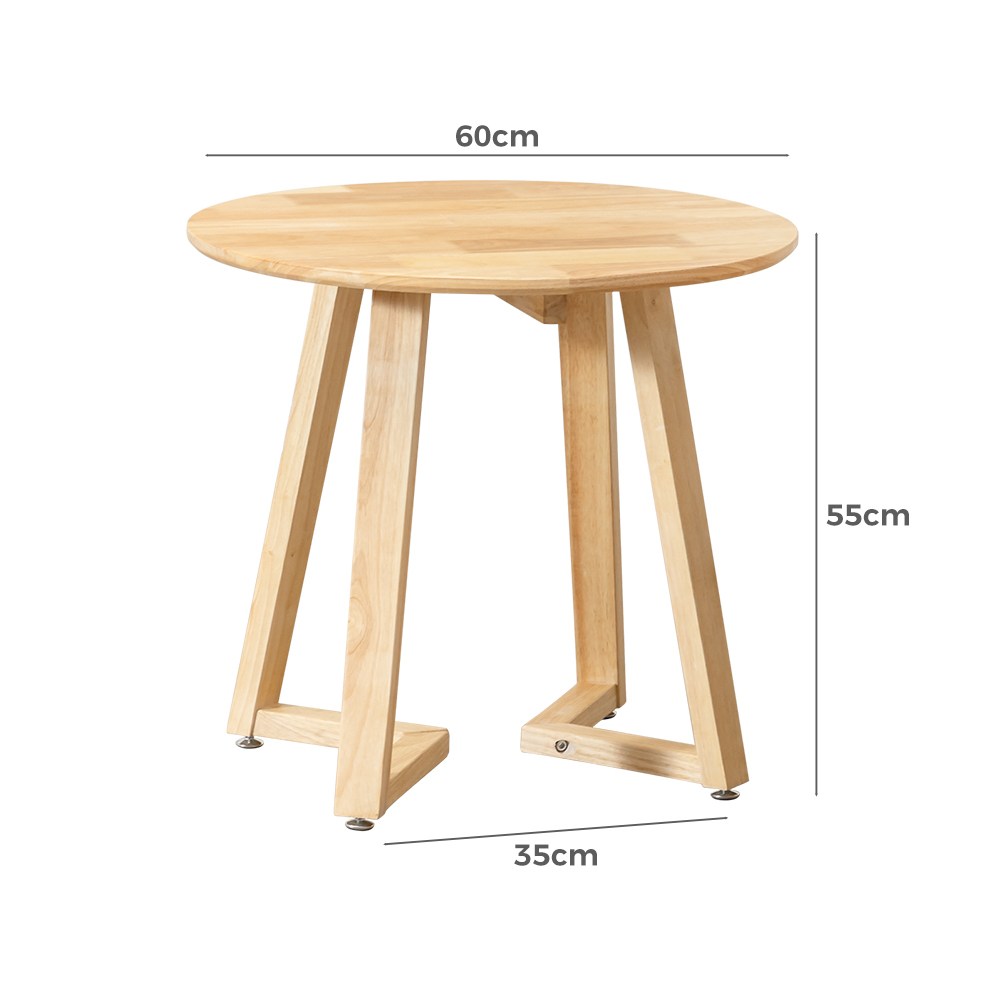 Furb Round Coffee Table Wooden End Table Side Table for Home Living Room 60/80CM - Picture 17 of 55