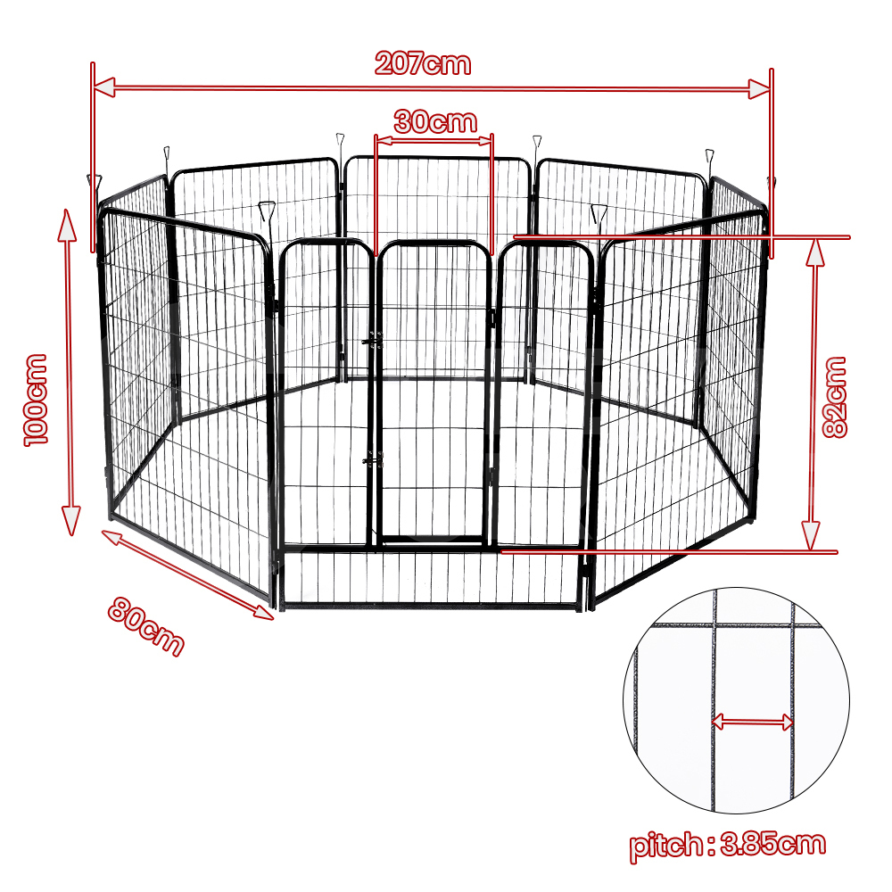 Taily 8 Panel Pet Playpen Dog Puppy Exercise Cage Enclosure Fence Cat Play Pen - Picture 52 of 72
