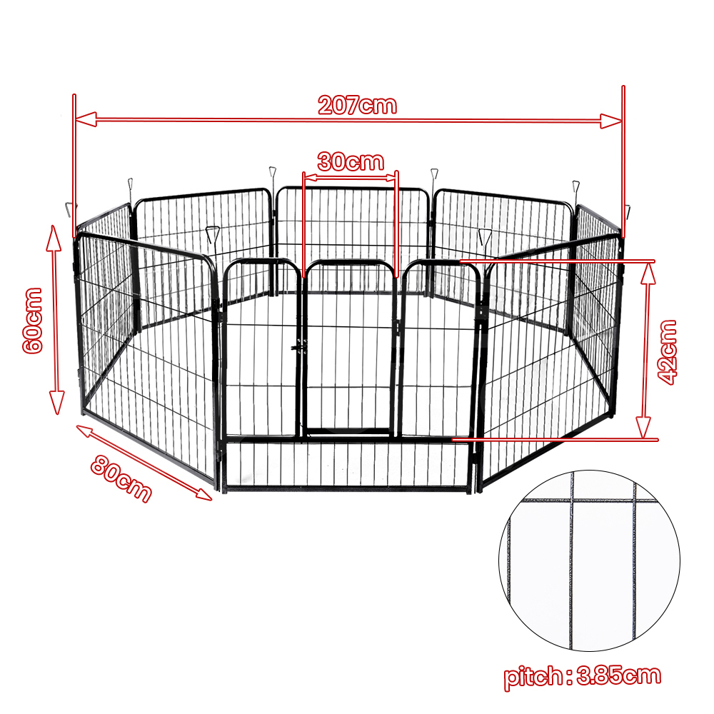 Taily 8 Panel Pet Playpen Dog Puppy Exercise Cage Enclosure Fence Cat Play Pen - Picture 61 of 72